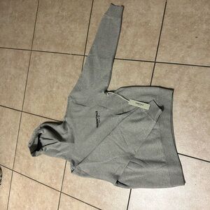 Essentials Heather Gray Hoodie with Logo